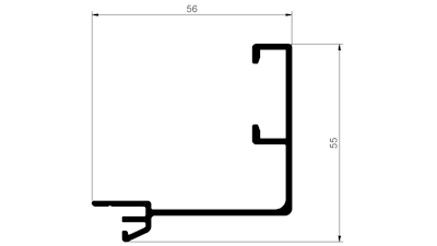 AWP 201 Inwards doorframe 47mm - 6000 mm